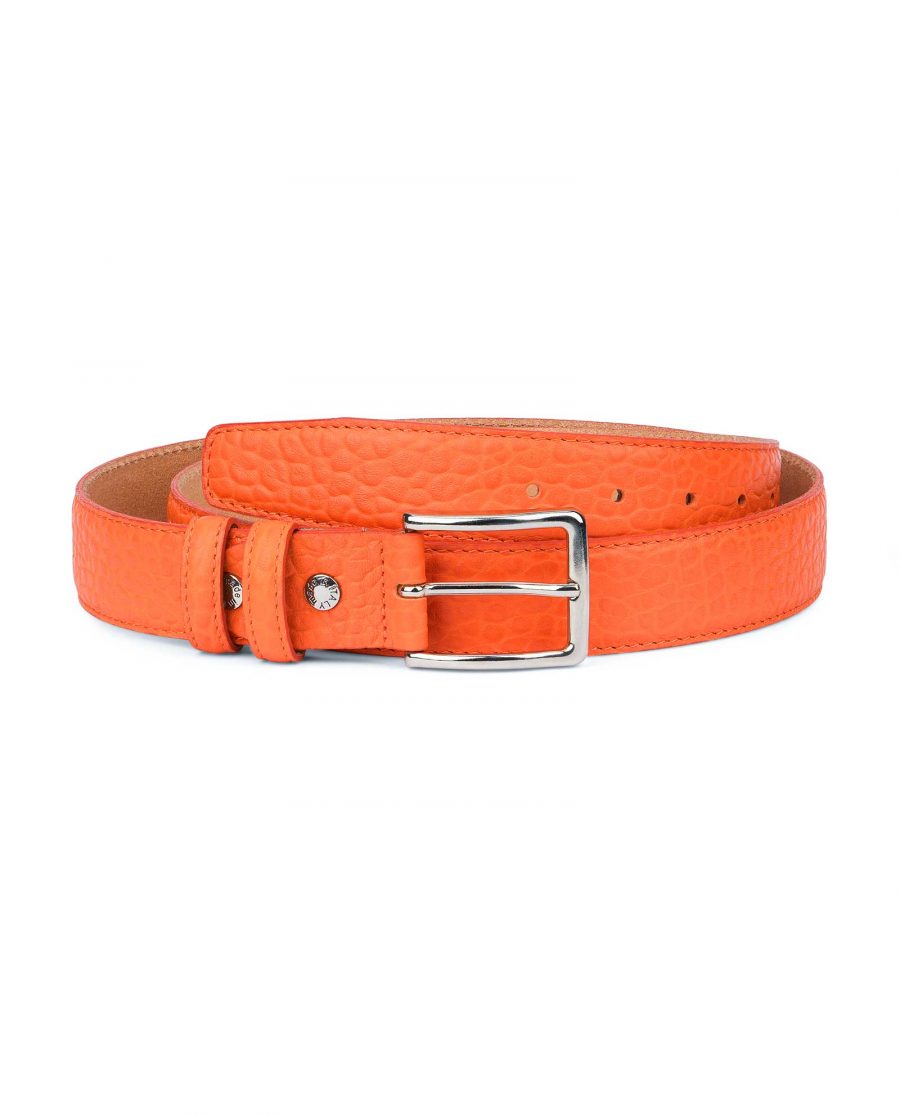 Buy Men's Orange Belt | Italian Leather | LeatherBeltsOnline.com