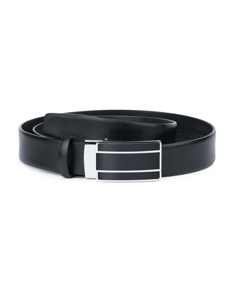 Buy Men's Ratchet Belt | Black Smooth Leather | LeatherBeltsOnline.com