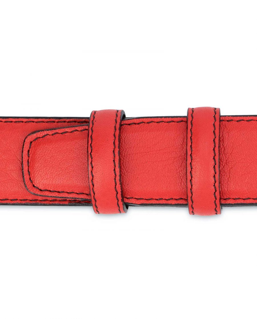 Mens-Red-Leather-Belt-Black-Stitching-Loops