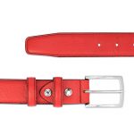 Men's Red Belt with Gold Buckle 40 / 100 cm - Red | Capo Pelle