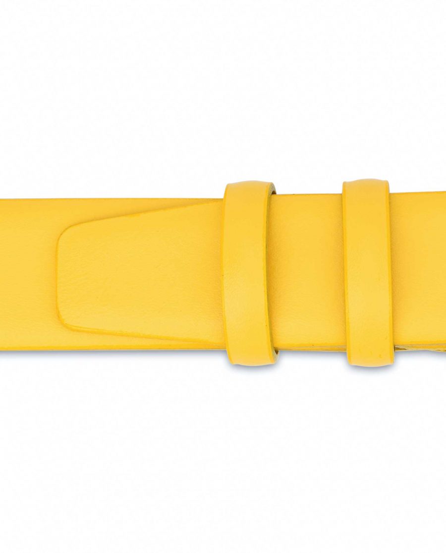 Mens-Yellow-Leather-Belt-For-Jeans-Loops