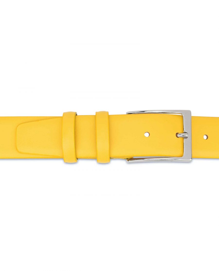Mens-Yellow-Leather-Belt-For-Jeans-On-pants