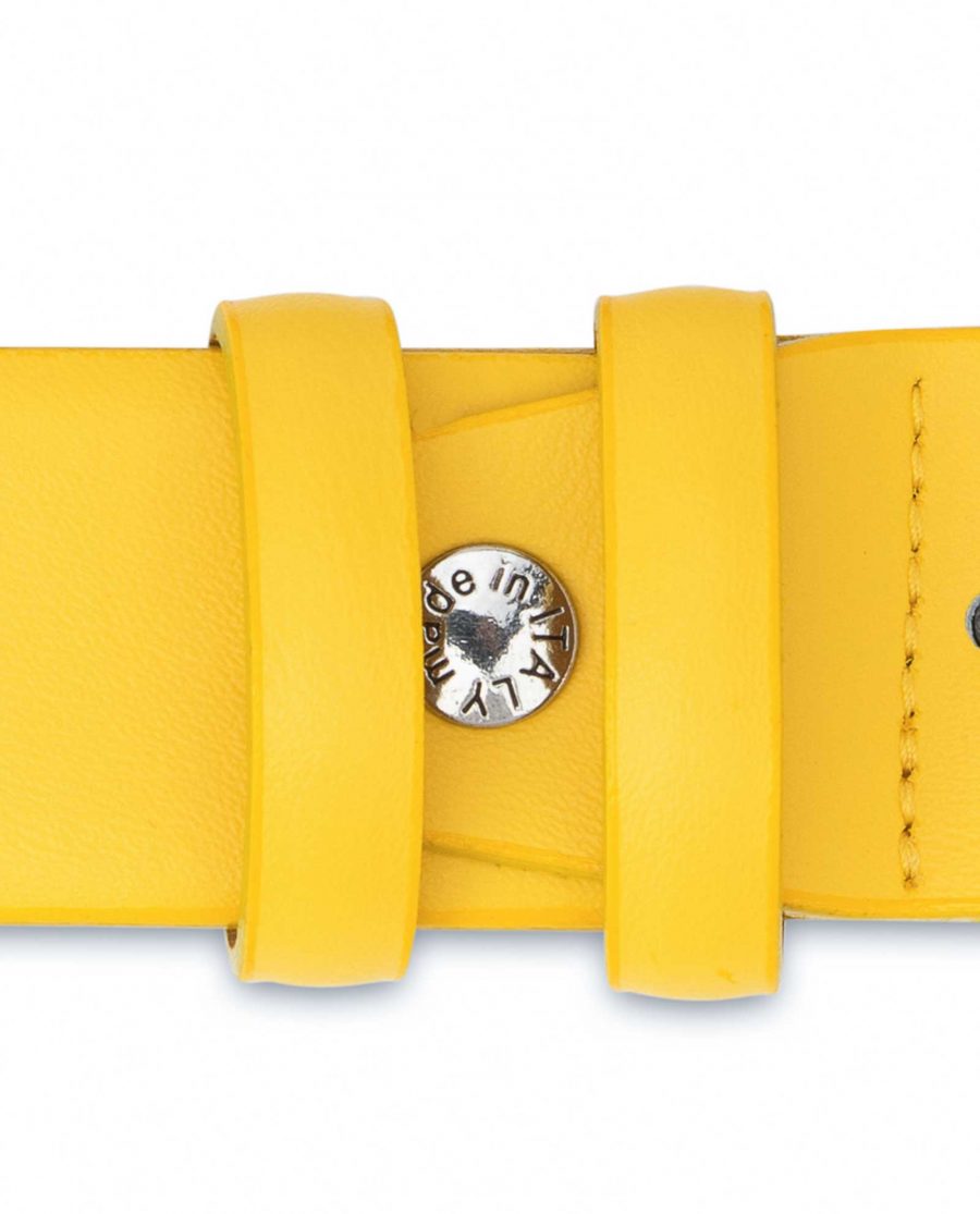 Mens-Yellow-Leather-Belt-For-Jeans-Screw
