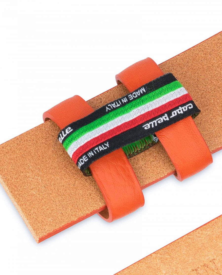 Orange-Belt-Without-Buckle-Soft-Leather-Strap-1-3-8-inch-Holders