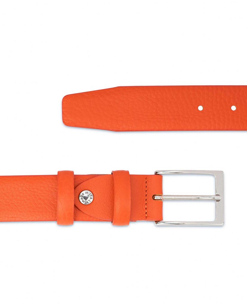 Buy Orange Leather Belt Soft and Luxury