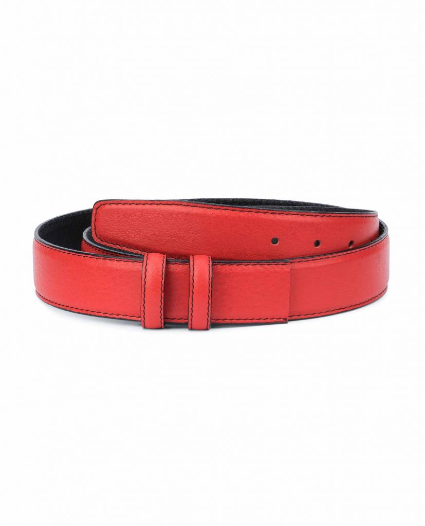 Leffler Leather Goods - Red snakeskin belt