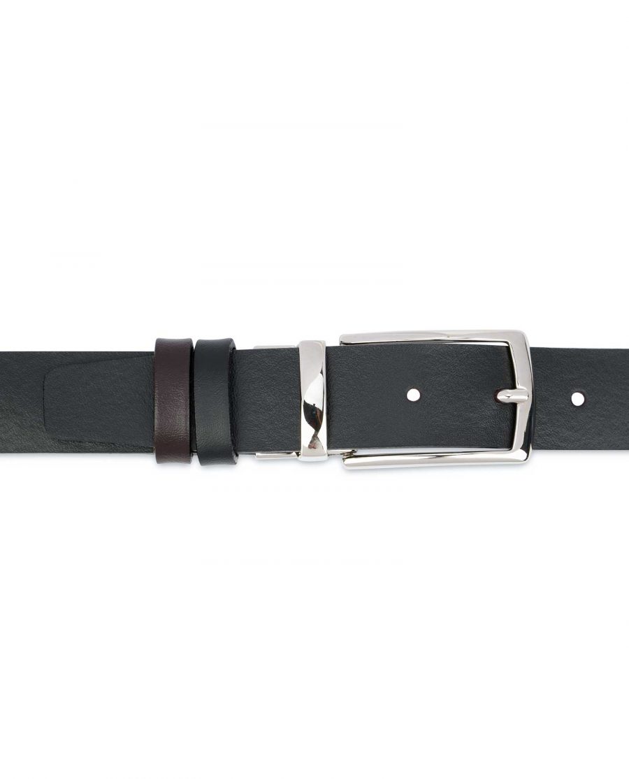 Reversible-Leather-Belt-Mens-Black-Brown-1-1-8-inch-On-pants