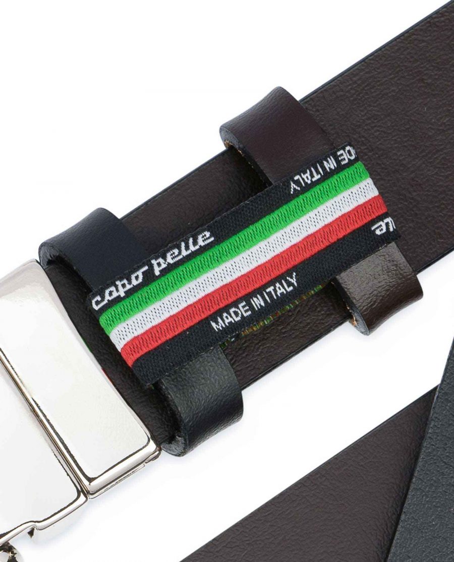 Reversible-Leather-Belt-Mens-Black-Brown-1-1-8-inch-Woven-tag