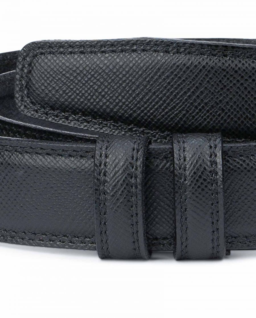 Saffiano-Leather-Belt-Without-Buckle-1-3-8-inch-Black-calfskin