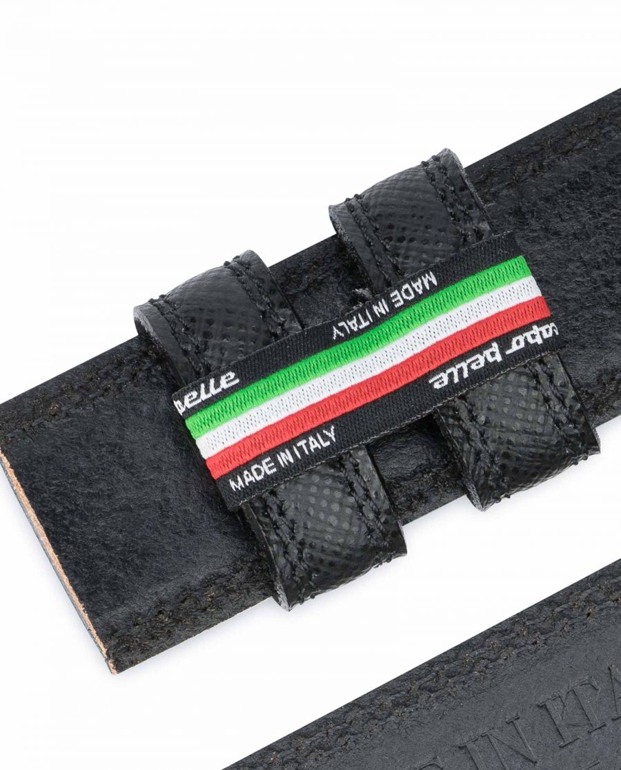 Saffiano-Leather-Belt-Without-Buckle-1-3-8-inch-Woven-label