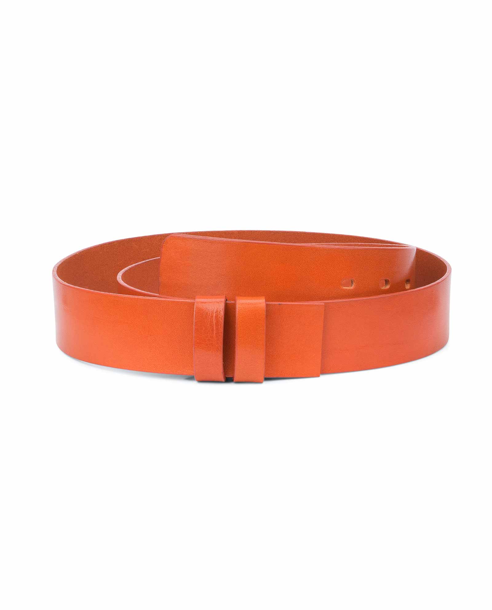 Buy Wide Belt No Buckle | Brown Veg Tan Leather | LeatherBeltsOnline.com