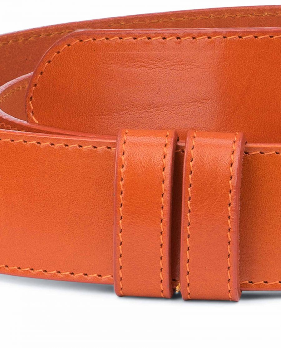 Wide-Belt-Without-Buckle-Vegetable-Tanned-Leather-With-stitching