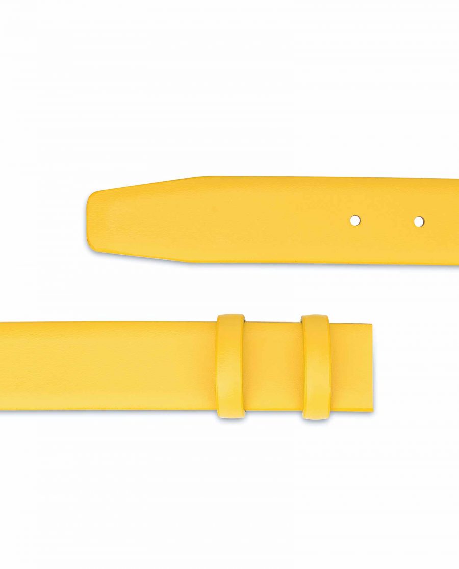 Yellow-Leather-Belt-Strap-Without-Buckle-Replacement-Strap