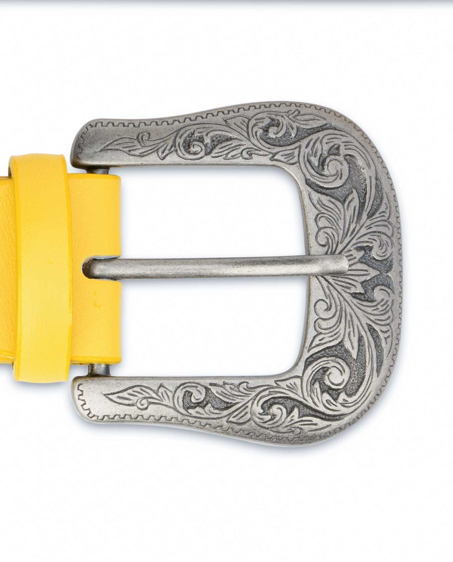 Yellow-Western-Belt-For-Ladies-With-Buckle-Cowgirl