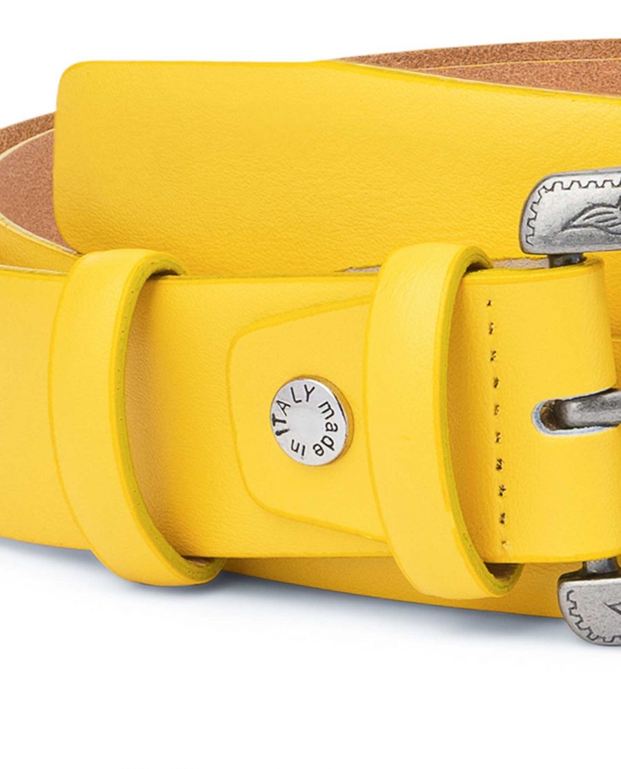 Yellow-Western-Belt-For-Ladies-With-Buckle-Screw