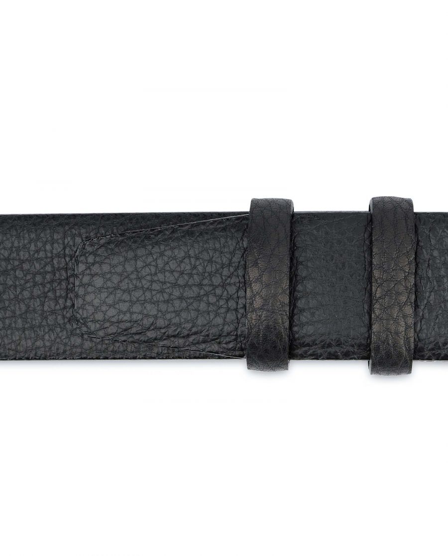 Black-Mens-Dress-Belt-Soft-Pebble-Leather-Loops