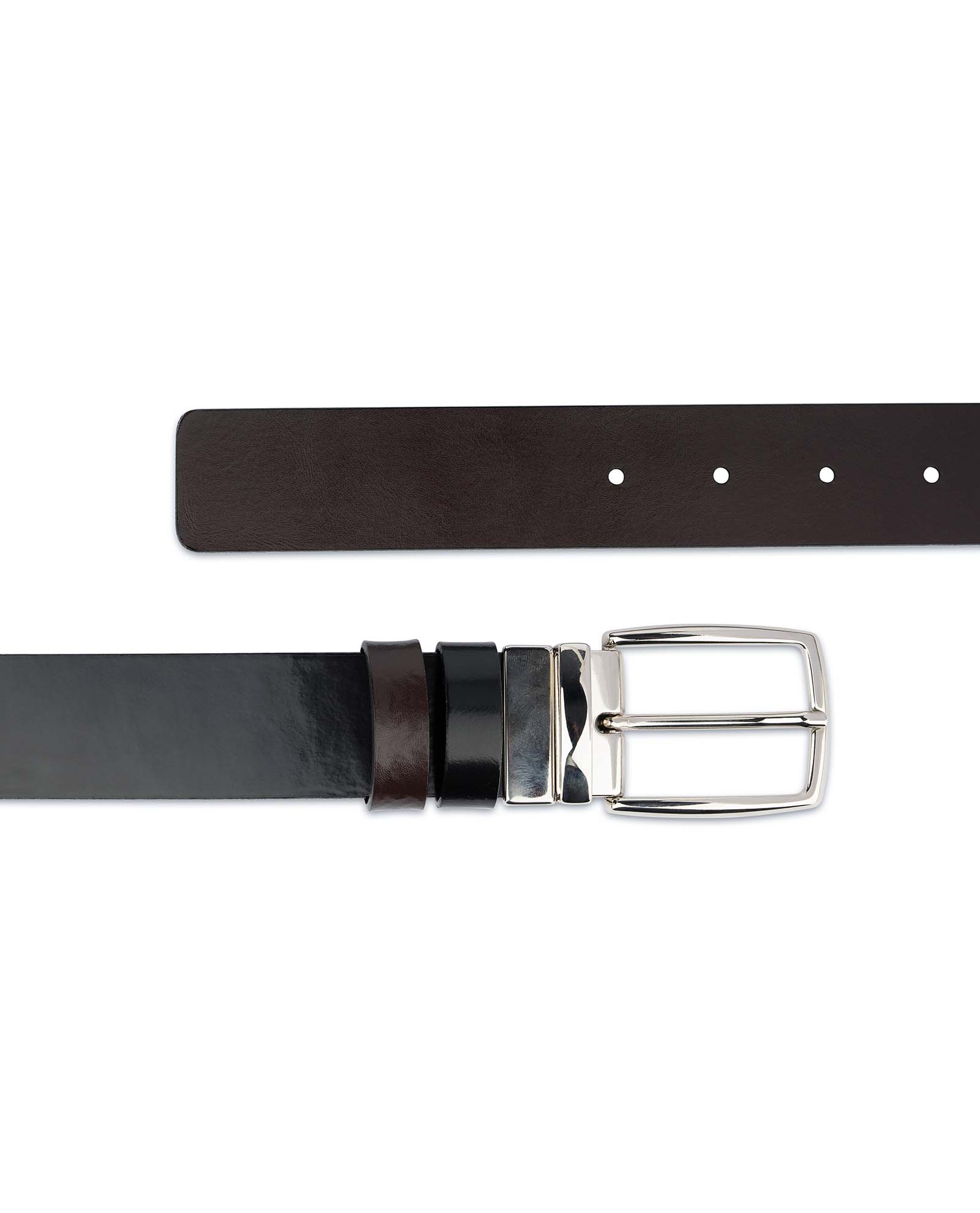 Buy Patent Leather Belt | Reversible Black Brown | Capo Pelle