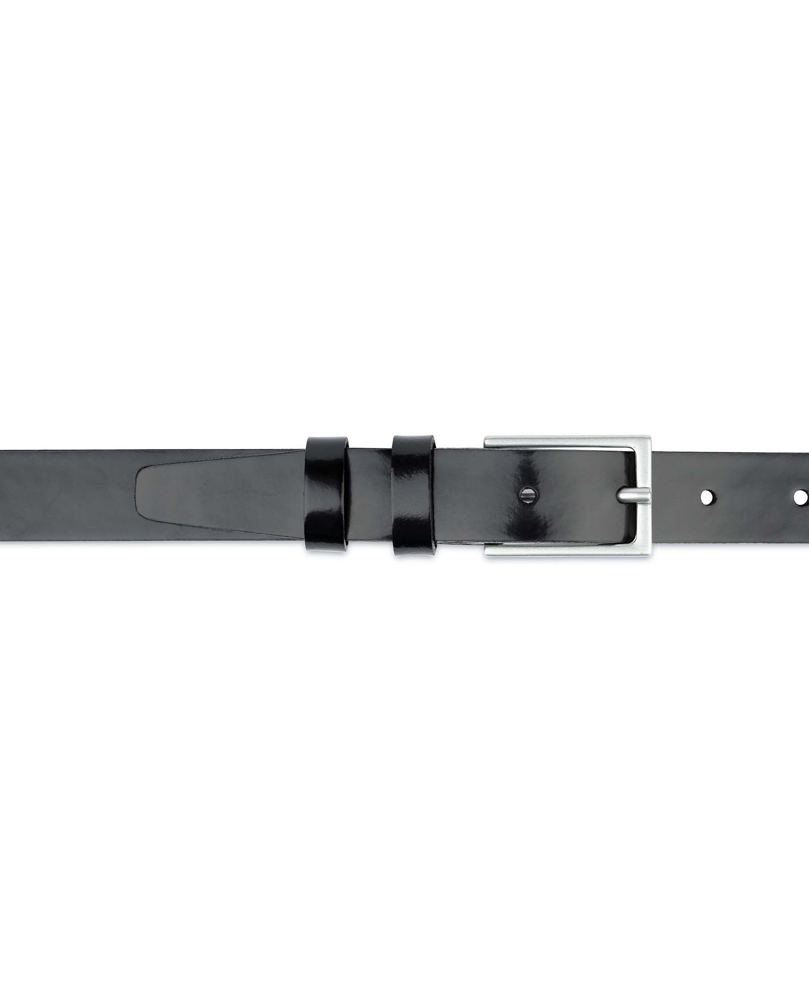 Buy Black Patent Leather Belt | Thin 1 inch | Capo Pelle