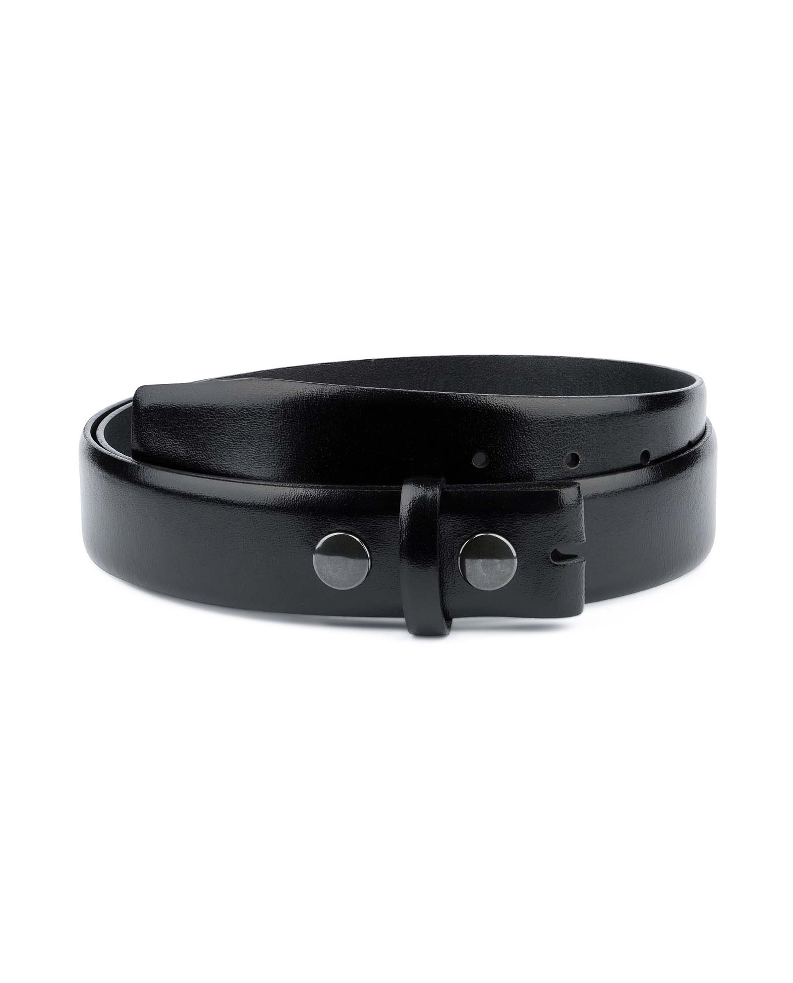 Buy Men's Black Leather Belt | With no Buckle | LeatherBeltsOnline.com