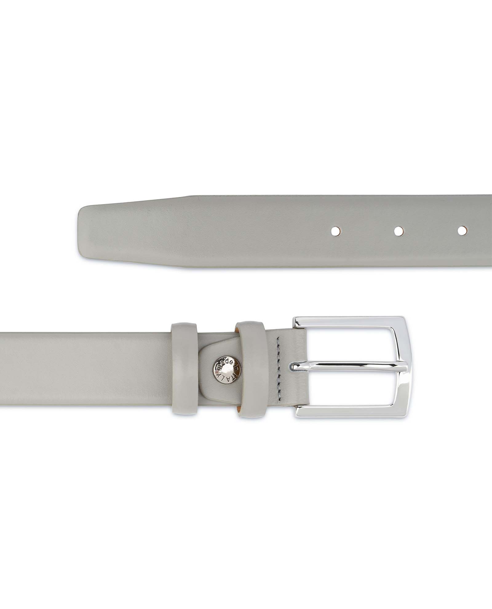 Buy Grey Leather Belt | Men's 1 inch Wide | LeatherBeltsOnline.com