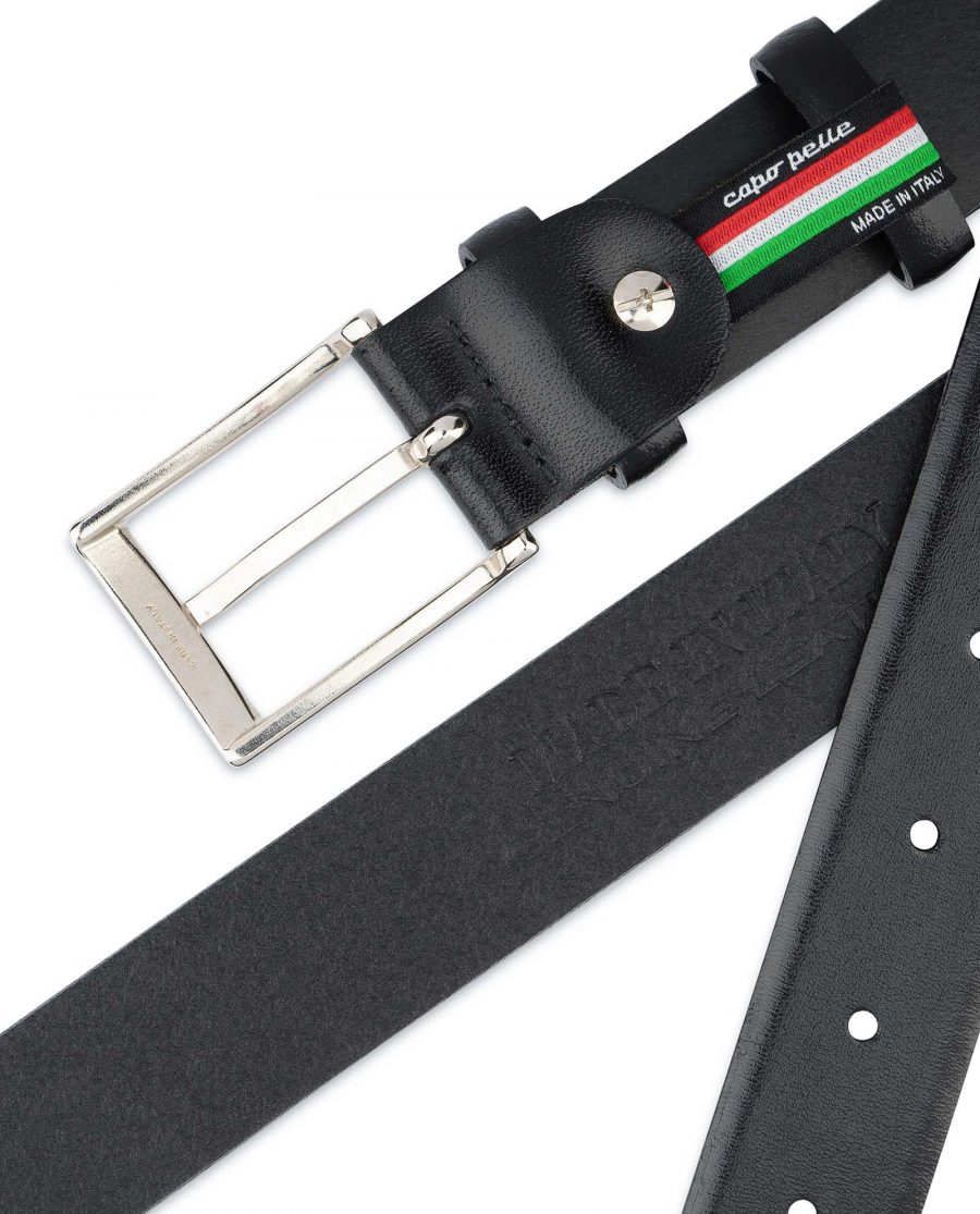 Mens-Black-Leather-Belt-With-Silver-Buckle-Made-in-Italy