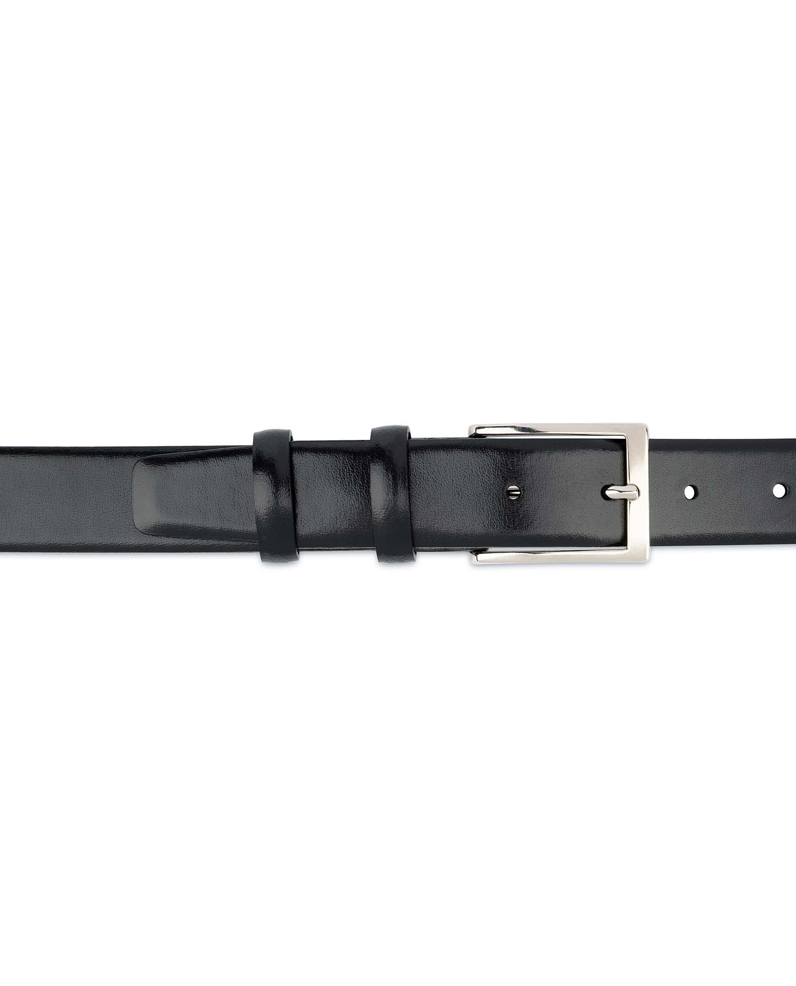 Buy Black Leather Belt With Silver Buckle | LeatherBeltsOnline.com