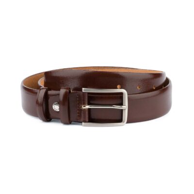 Mens-Cognac-Belt-Genuine-Leather-Capo-Pelle