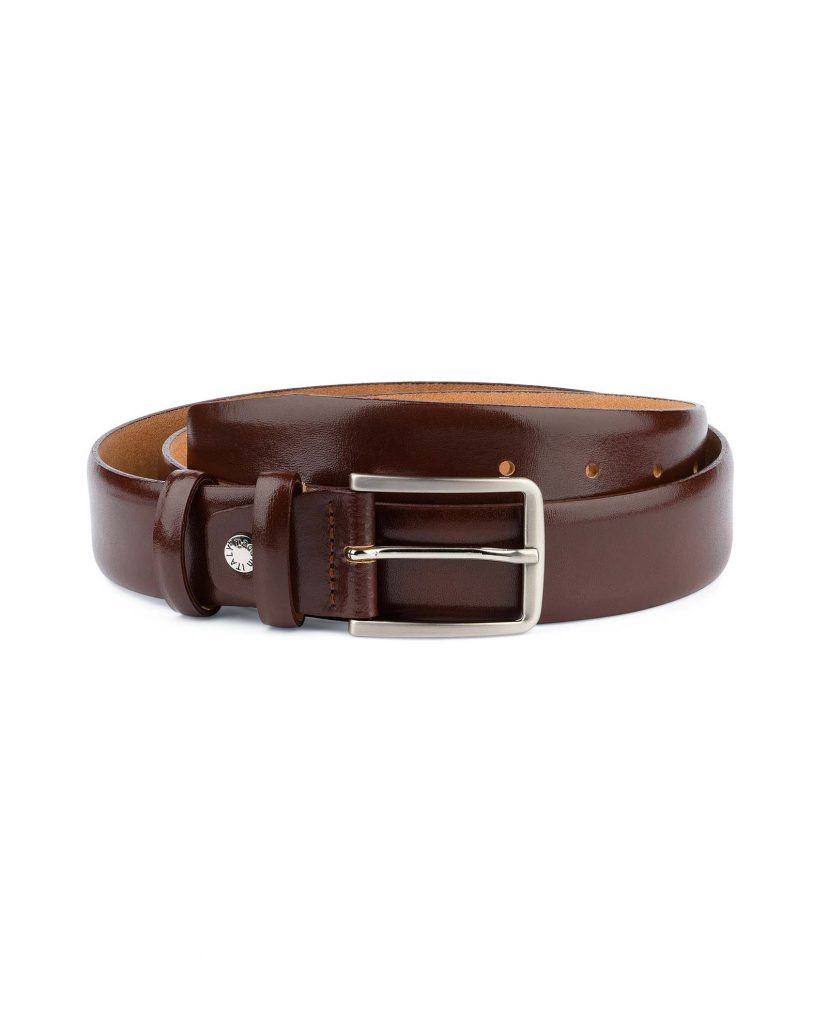 Mens-Cognac-Belt-Genuine-Leather-Capo-Pelle