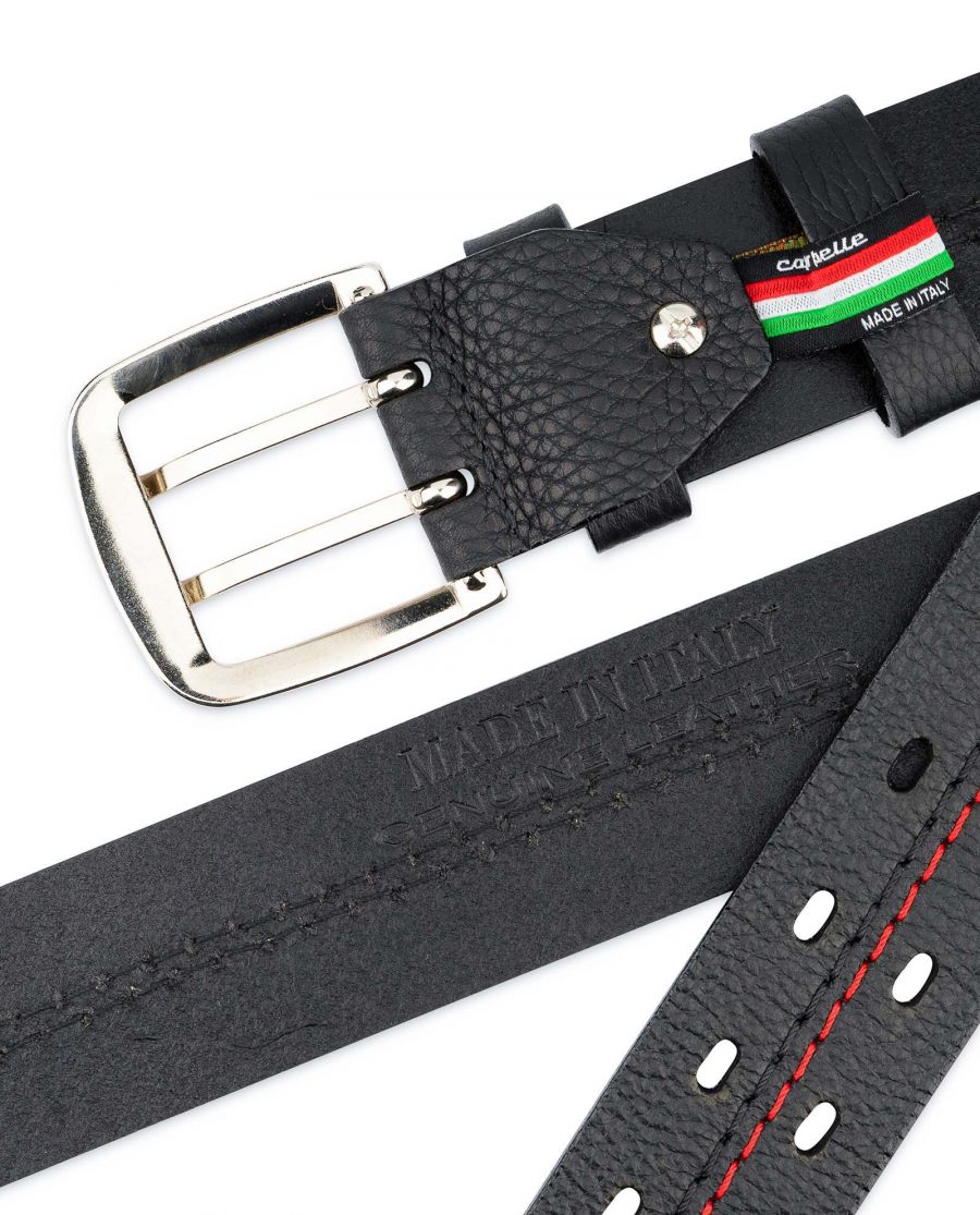Mens-Double-Prong-Belt-Black-Thick-Leather-Made-in-Italy