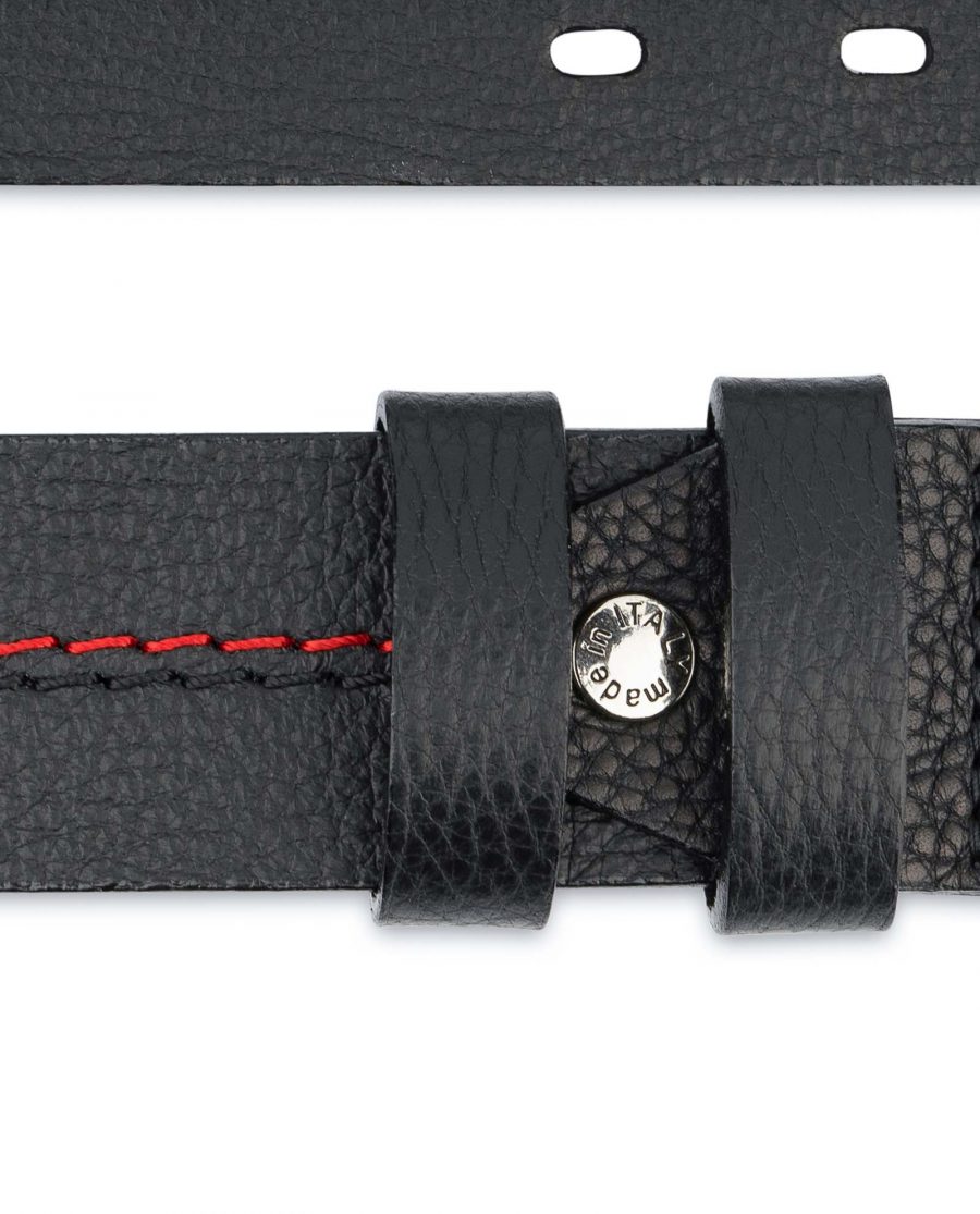 Mens-Double-Prong-Belt-Black-Thick-Leather-Pebble