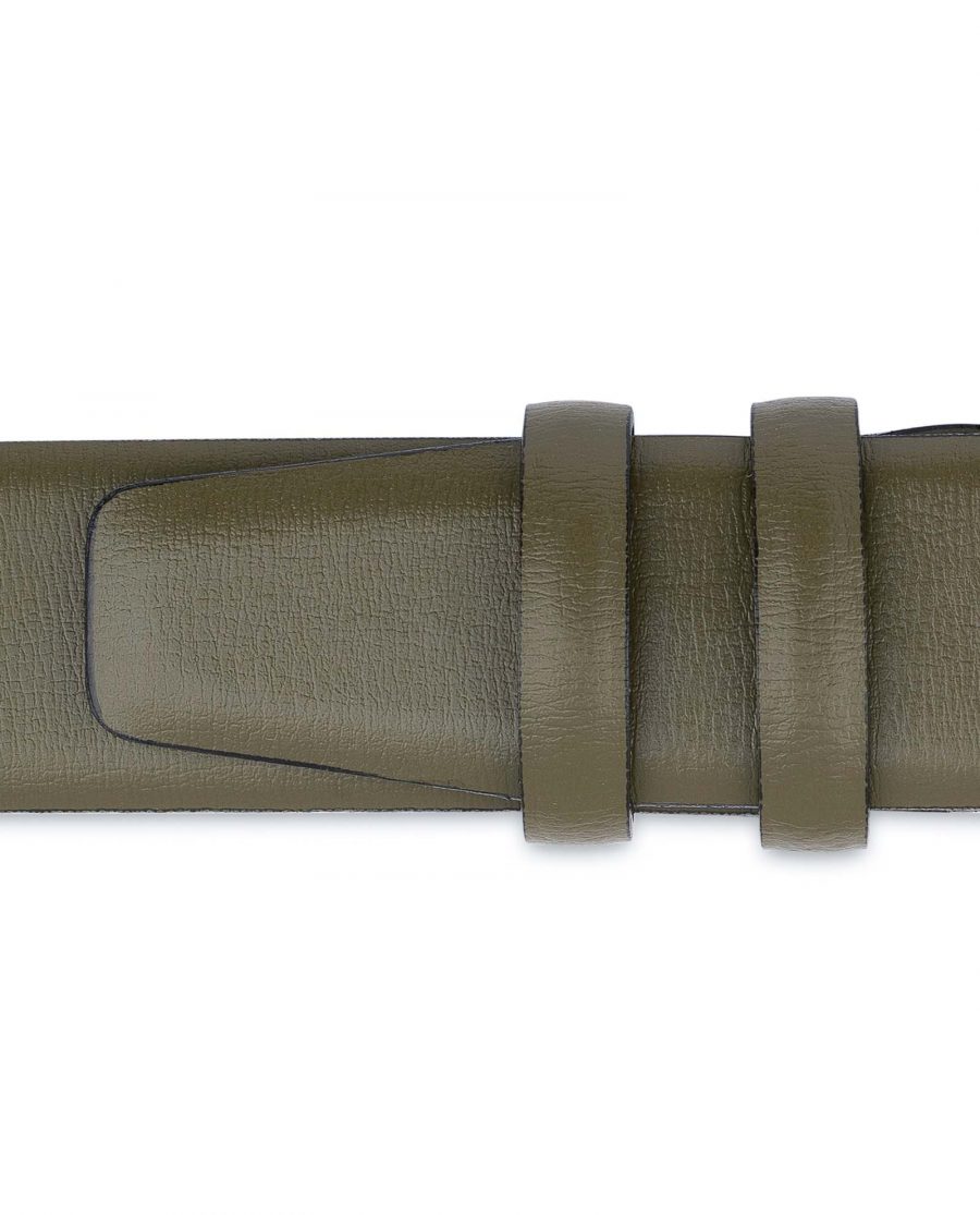Mens-Green-Belt-Olive-Leather-1-3-8-inch-Loop