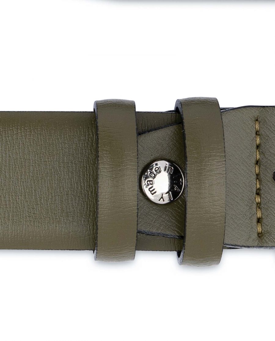 Mens-Green-Belt-Olive-Leather-1-3-8-inch-Screw