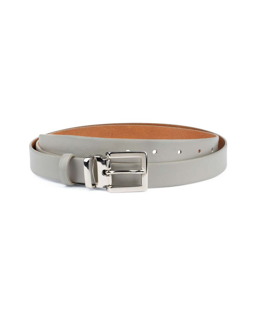 Buy Grey Leather Belt | Men's 1 inch | LeatherBeltsOnline.com