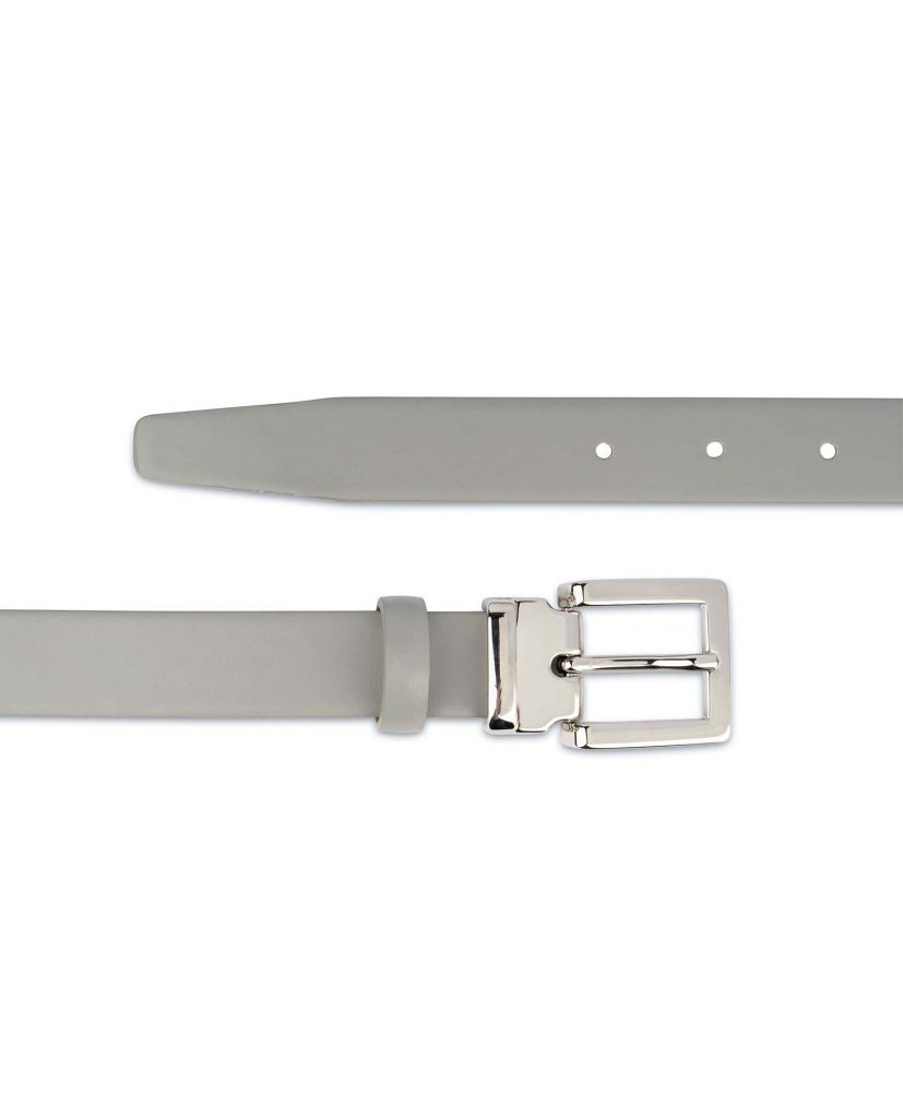 Buy Grey Leather Belt Men's 1 inch