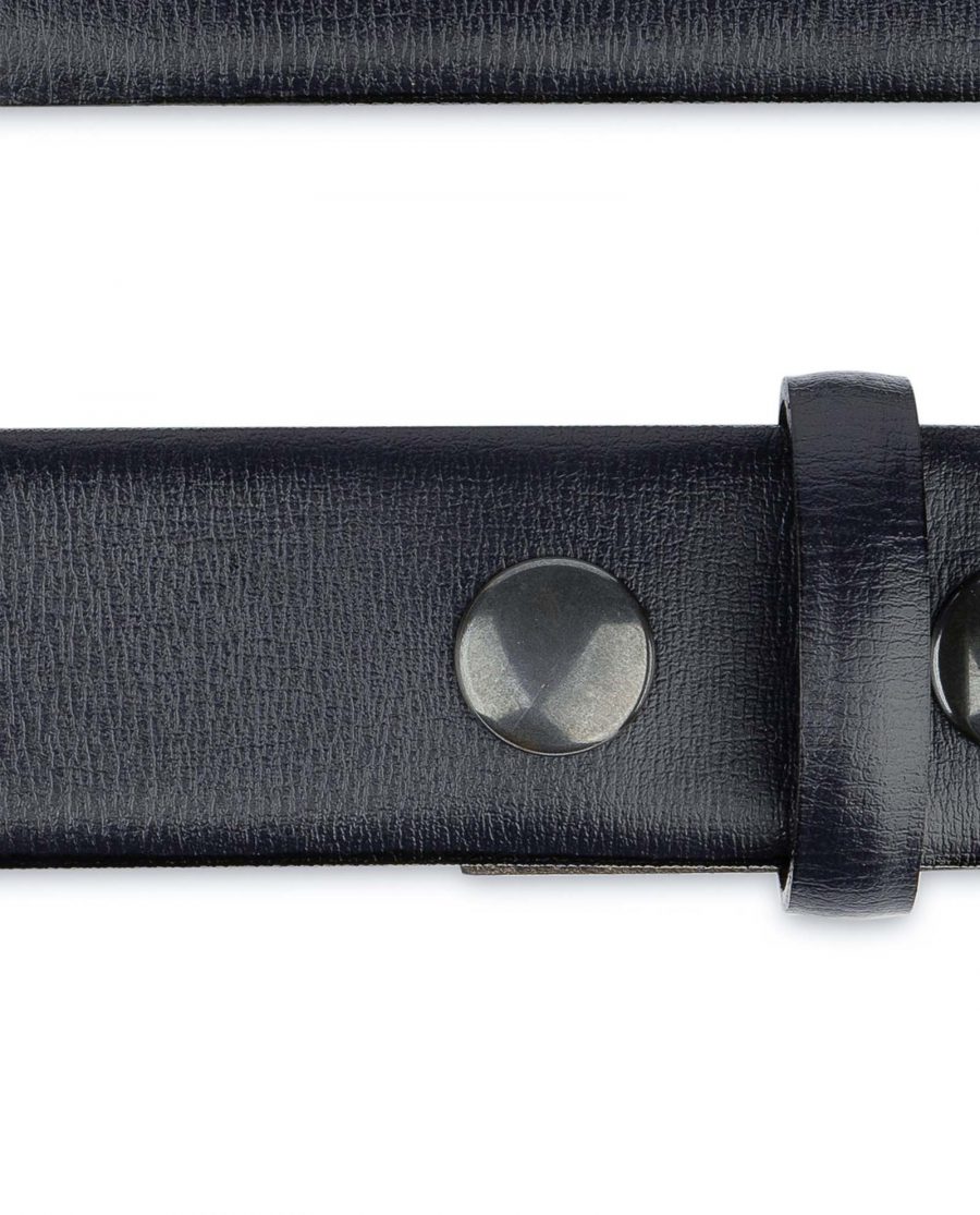 Mens-Navy-Belt-With-no-Buckle-Snap-on-Buttons