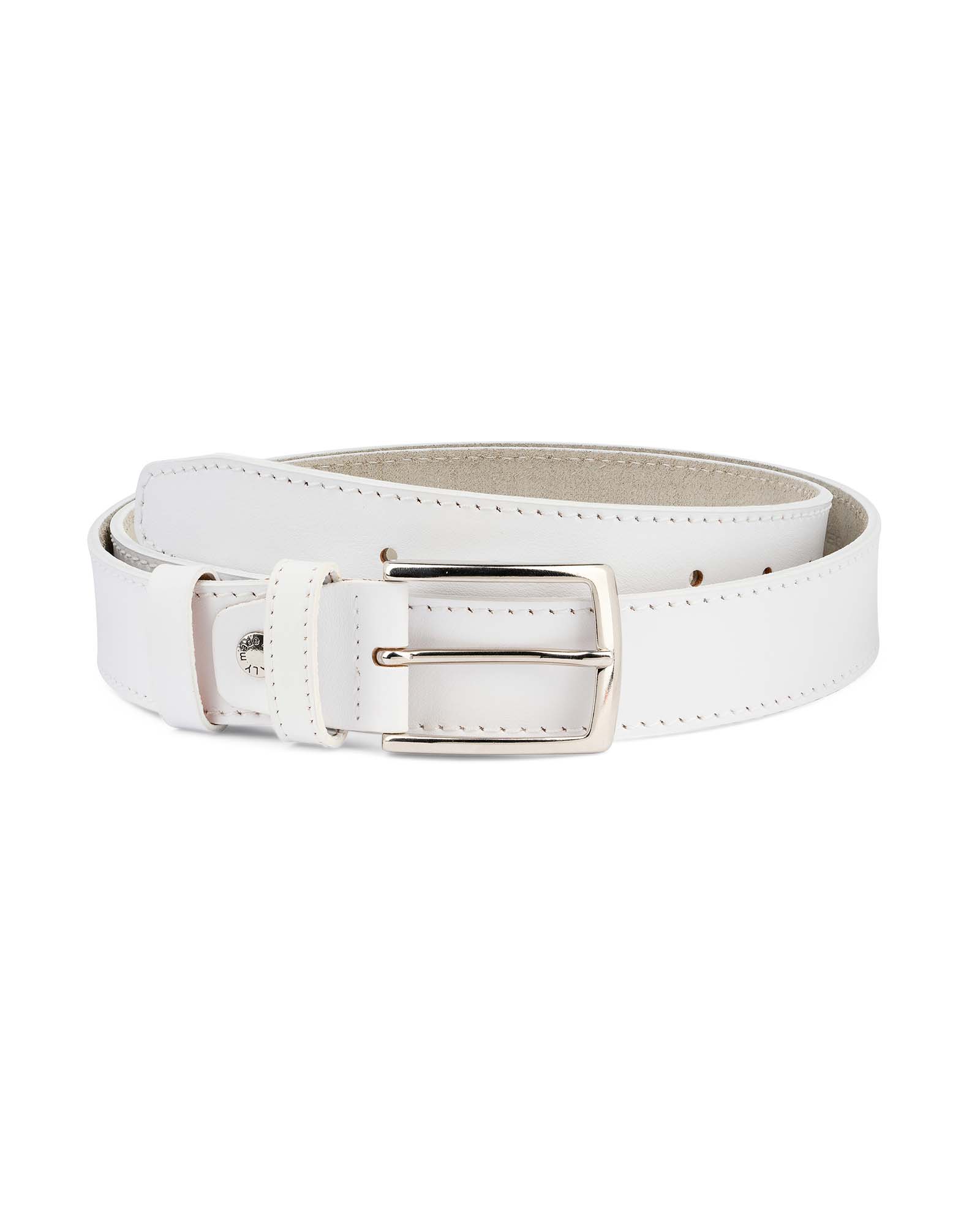 Buy Men's White Belt, Genuine Leather