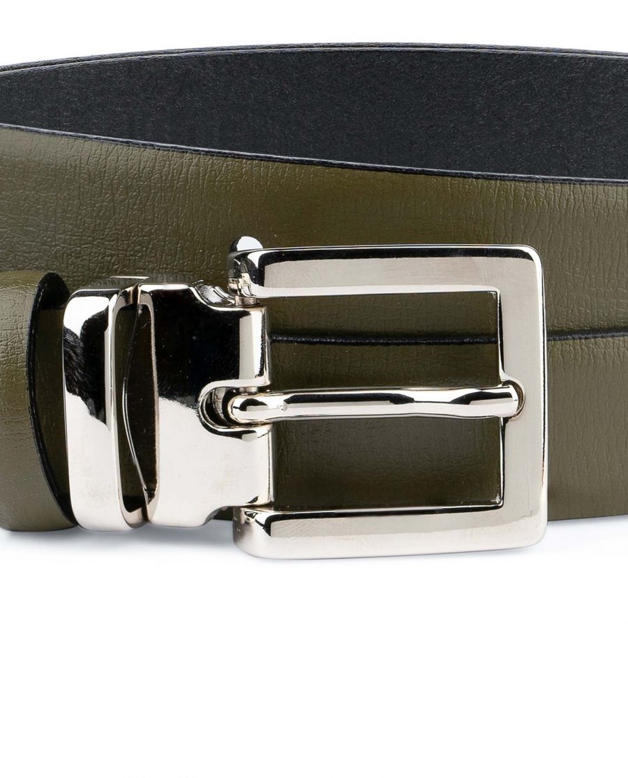 Olive-Green-Belt-For-Dresses-1-inch-Leather-Square-buckle