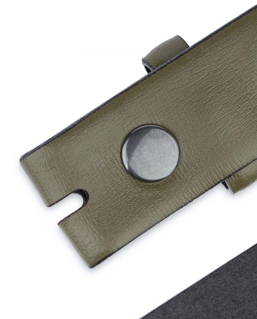 Olive-Green-Belt-Without-Buckle-Snap-on-30-mm-Button