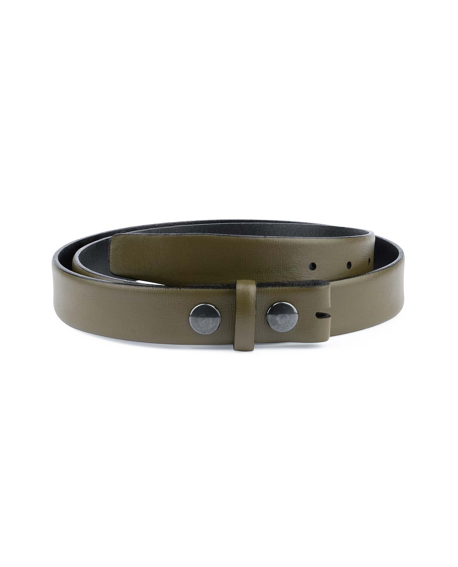 Buy Olive Green Belt | Without Buckle | LeatherBeltsOnline.com