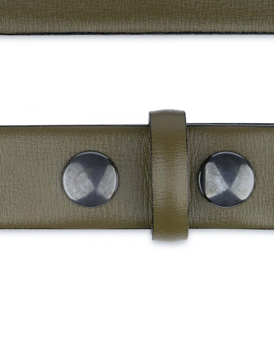 Olive-Green-Belt-Without-Buckle-Snap-on-30-mm-Loops