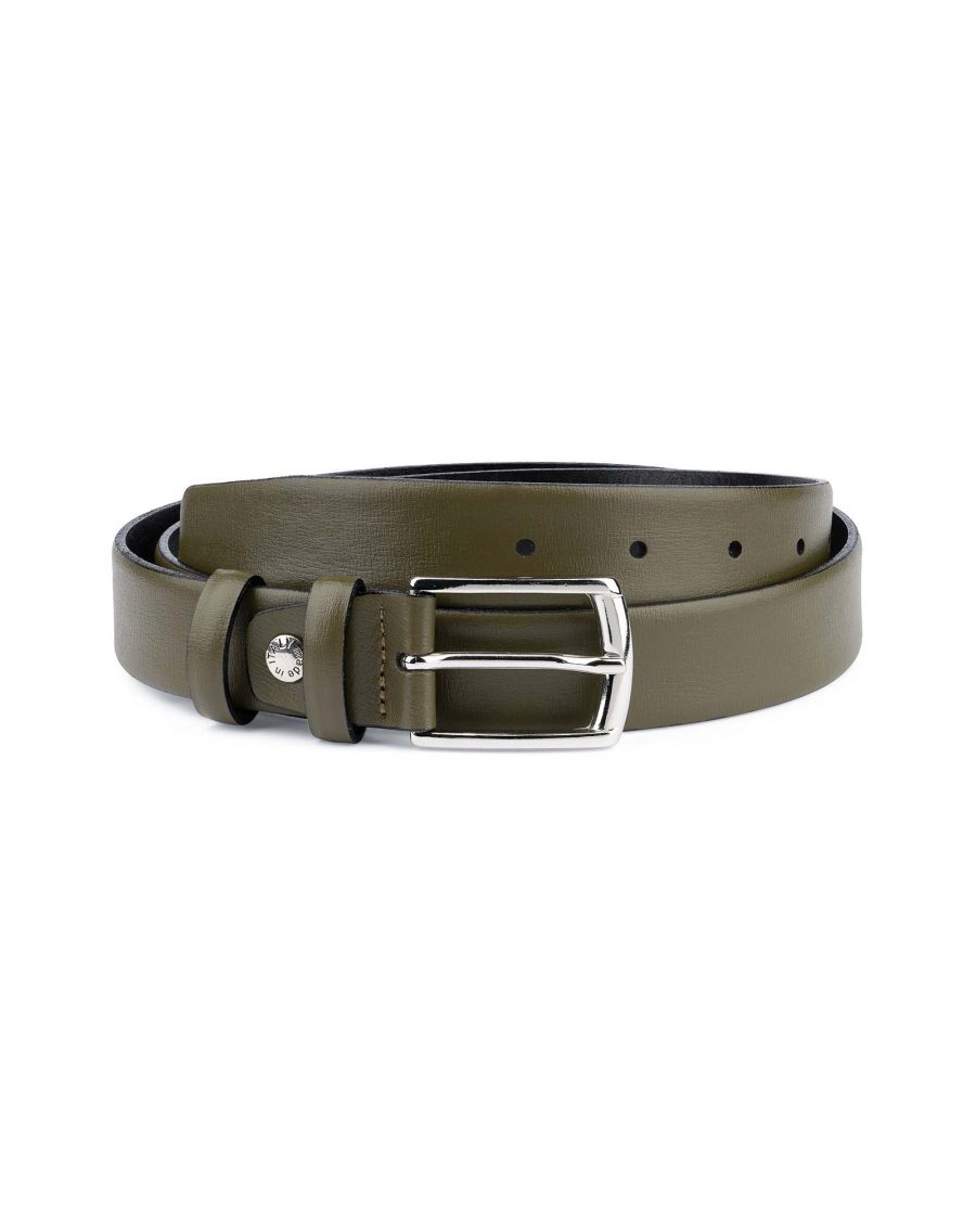Olive-Green-Leather-Belt-Mens-1-1-8-inch-Capo-Pelle