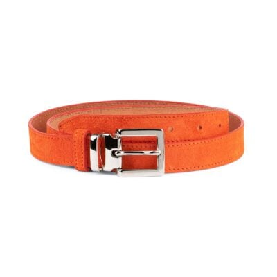 Orange-Womens-Belt-Suede-Leather-Capo-Pelle