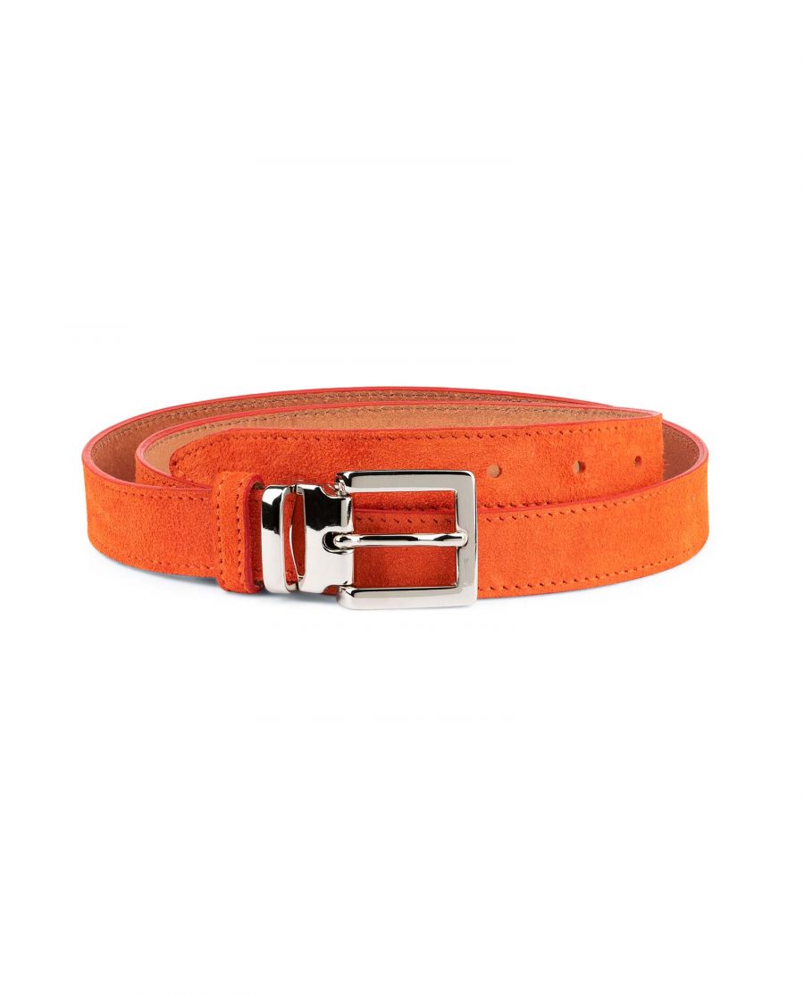 Orange-Womens-Belt-Suede-Leather-Capo-Pelle