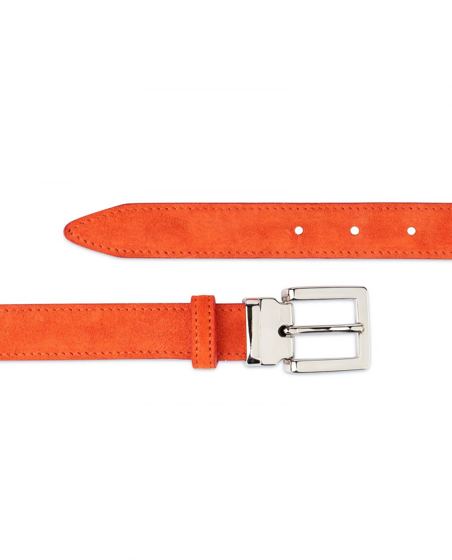 Orange-Womens-Belt-Suede-Leather-For-dresses
