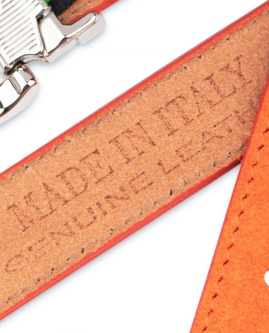 Orange-Womens-Belt-Suede-Leather-Genuine