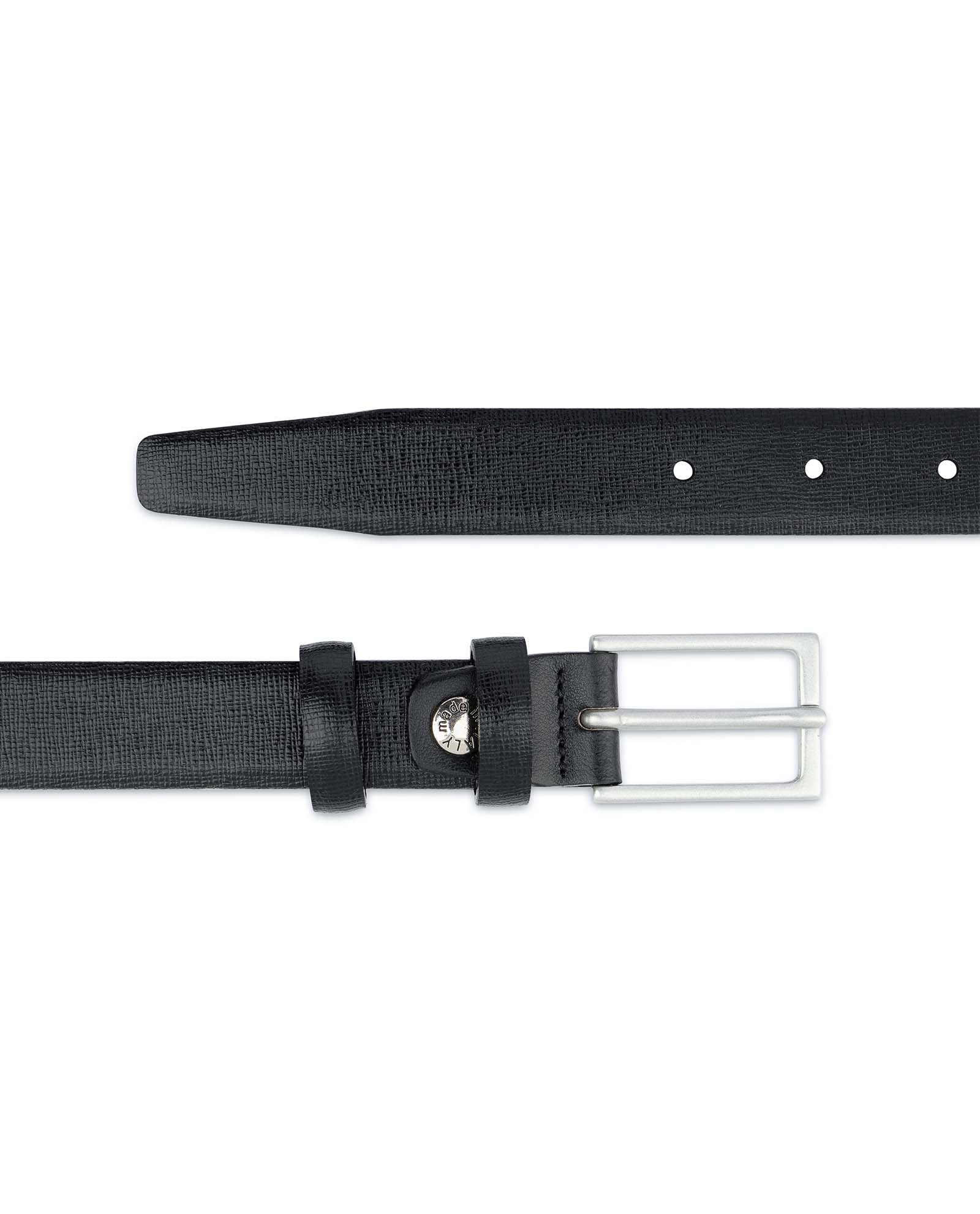 Buy Men's Black Leather Belt | Thin 1 inch | Capo Pelle