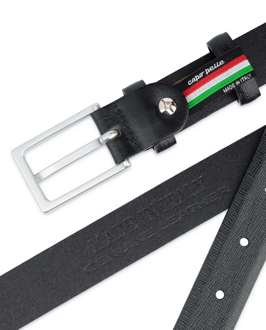 Saffiano-Mens-Black-Leather-Belt-Thin-1-inch-Italian-leather