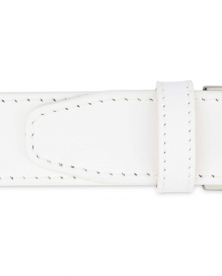 White-Leather-Belt-With-Black-Buckle-Stitched