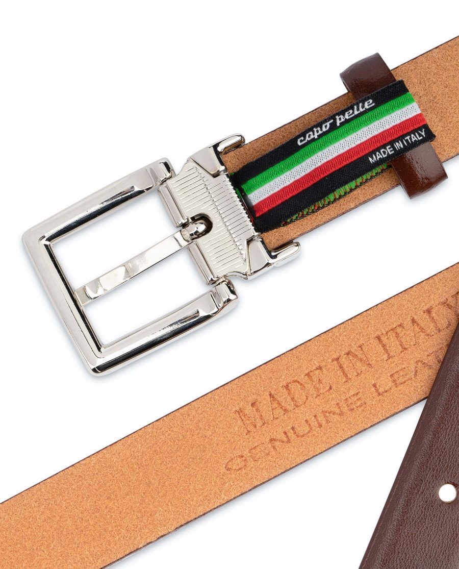 Womens-Brown-Leather-Belt-Thin-1-inch-Made-in-Italy