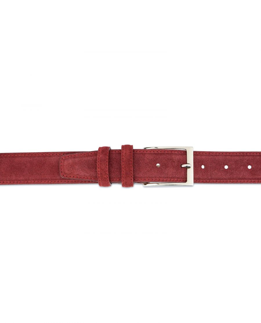 Buy Birthday Gift For Father | Burgundy Suede Belt | Capo Pelle